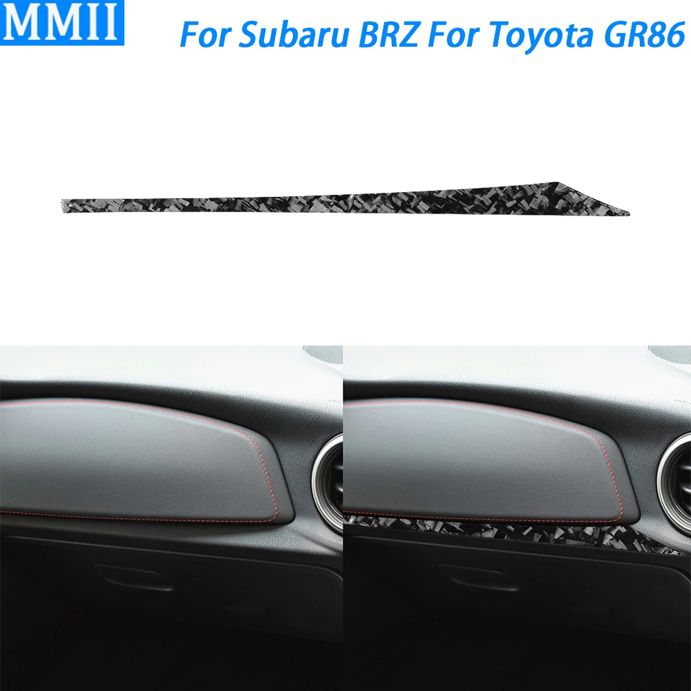 

For Subaru BRZ For Toyota GR86 2016-2020 Forged Carbon Fiber Co-pilot Dashboard Trim Strips Car Interior Accessories Sticker