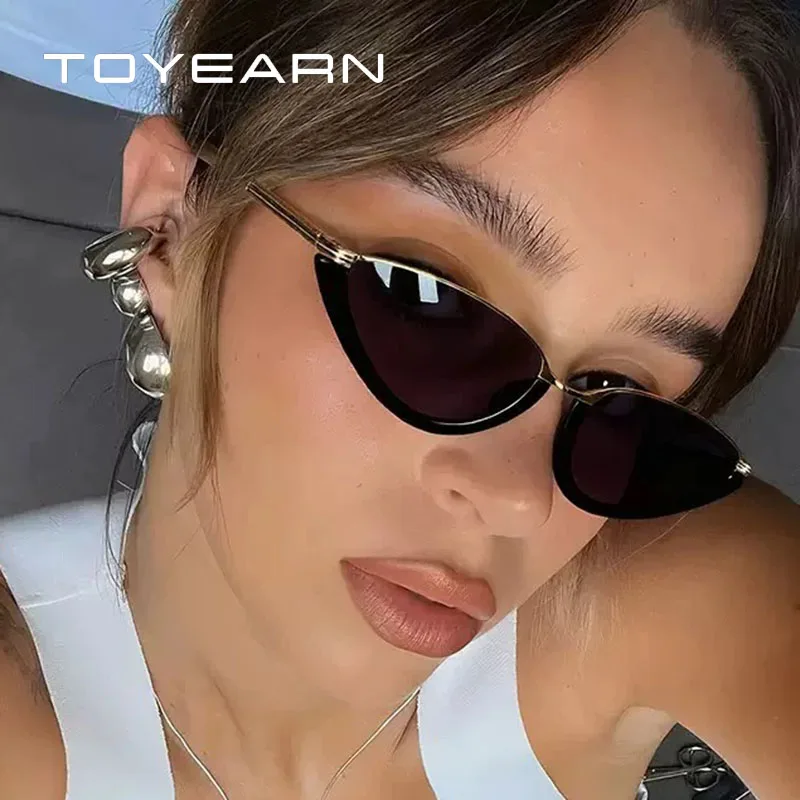 

y2k металлические солнцезащитные очки «кошачий глаз» для женщин и мужчин, винтажные солнцезащитные очки в стиле стимпанк, популярные очки для вождения на открытом воздухе, роскошные брендовые дизайнерские очки