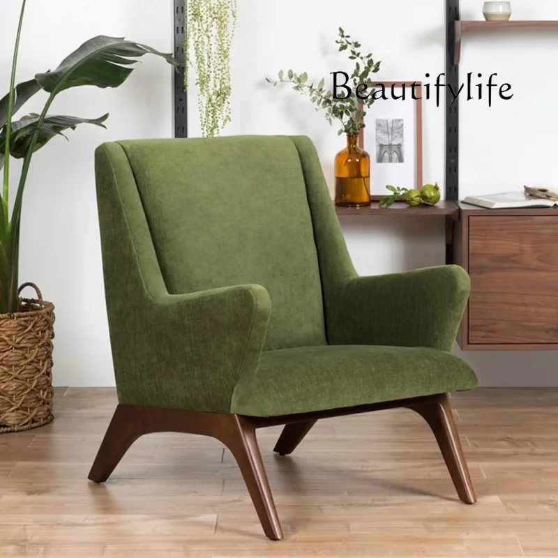 Small apartment Nordic living room bedroom single leisure log balcony Japanese solid wood lazy comfortable