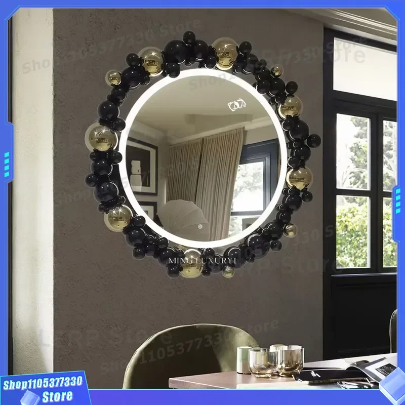 Large LED Lighted Wall Mirror for Living Room Hotel Decor Luxury Illuminated Vanity Mirror with Expandable Functions Home