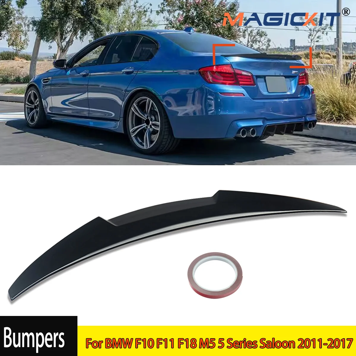 Rear Boot Spoiler Lip Black M4 Stye For BMW F10 F11 F18 M5 5 Series 2011-2017 Turnk Wing Body Kit