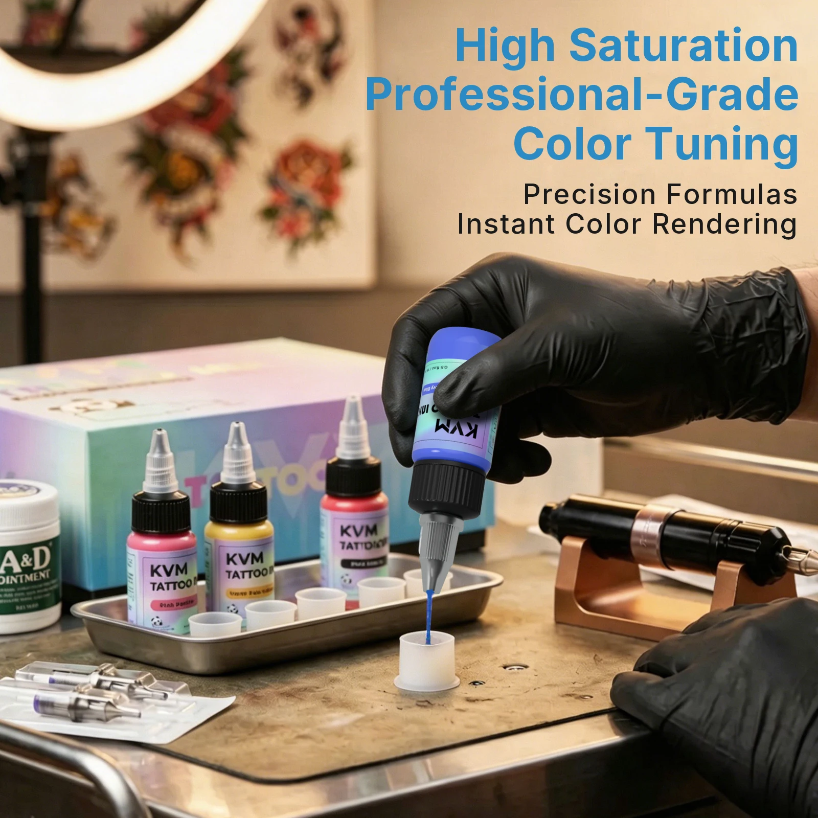 Complete 48 Color Tattoo Ink Collection 0.5Fl Oz Bottle High Color Saturation Smooth Mixable Pigment Tattoo Studio Body Art