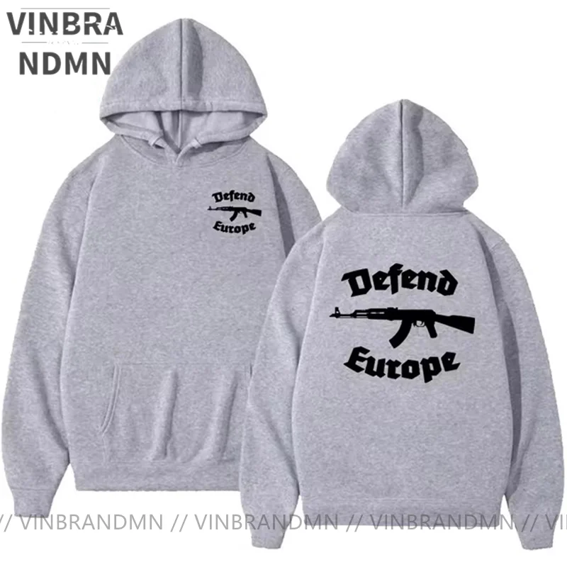 Defend Europe Hoodies Sweatshirts Hooded Men Immigrant Islam Custom Design AK 47 AK47 Print Hoodie Men's Fashion Jerseys Hoody