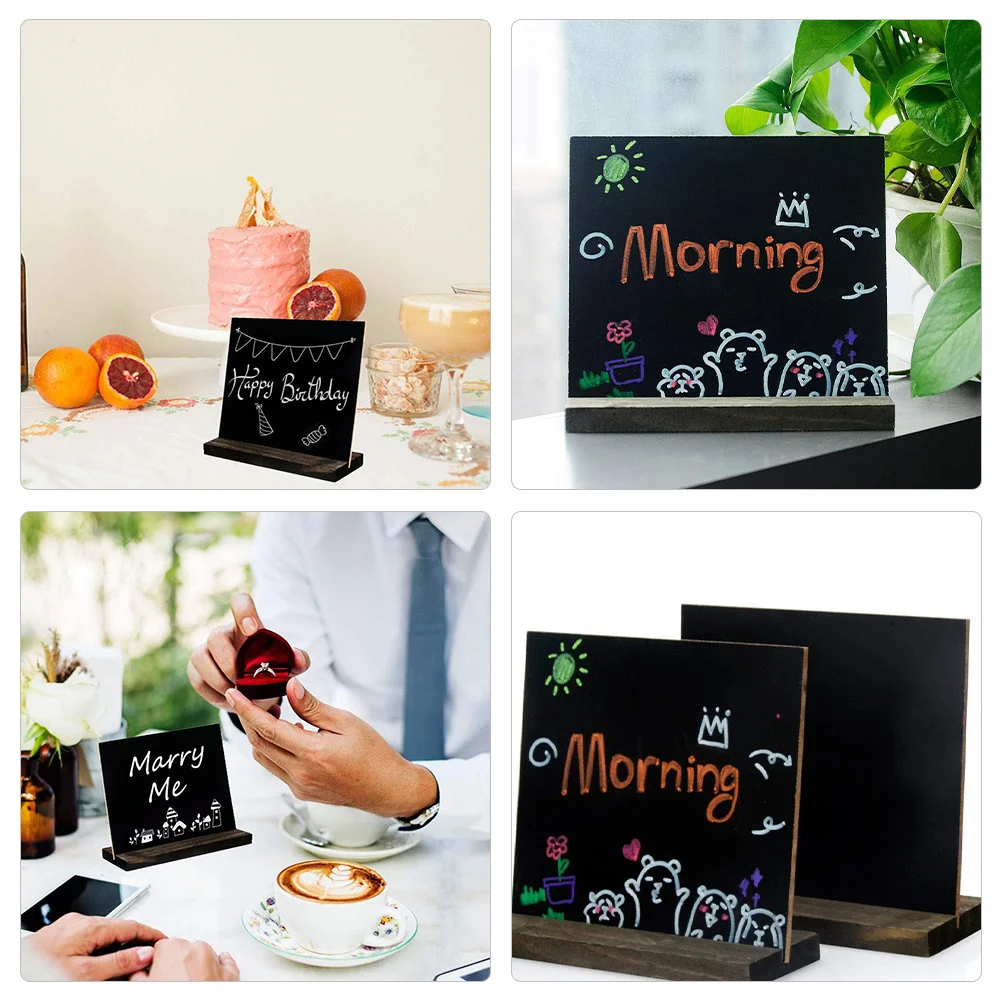 

3Pcs Mini Blackboards Wooden Standing Chalkboard Signs for Message Display Restaurant Party Buffet Food Labels Desktop Price