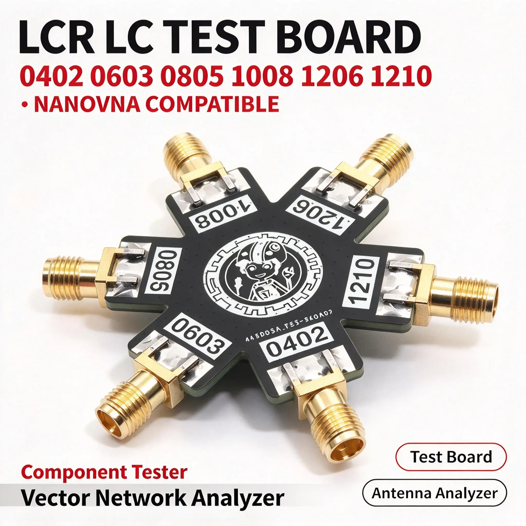 DYKB SMD Component Testing Fixture 0402 0603 0805 1206 1210 1008 Measure LC for NanoVNA Network Antenna Analyzer
