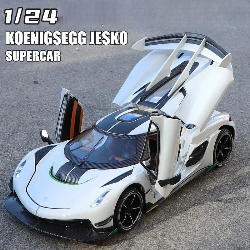 

Alloy 1/24 Diecast Koenigsegg Jesko Supercar Model Casting Metal Toys Vehicles Sound Light Kids Boy Gift Collectible Home Decor