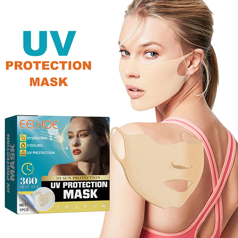 UV Sun Protection Mask Waterproof Breathable Full Face Sun Protection Mask Soft Adjustable Anti Ultraviolet for Summer Outdoor