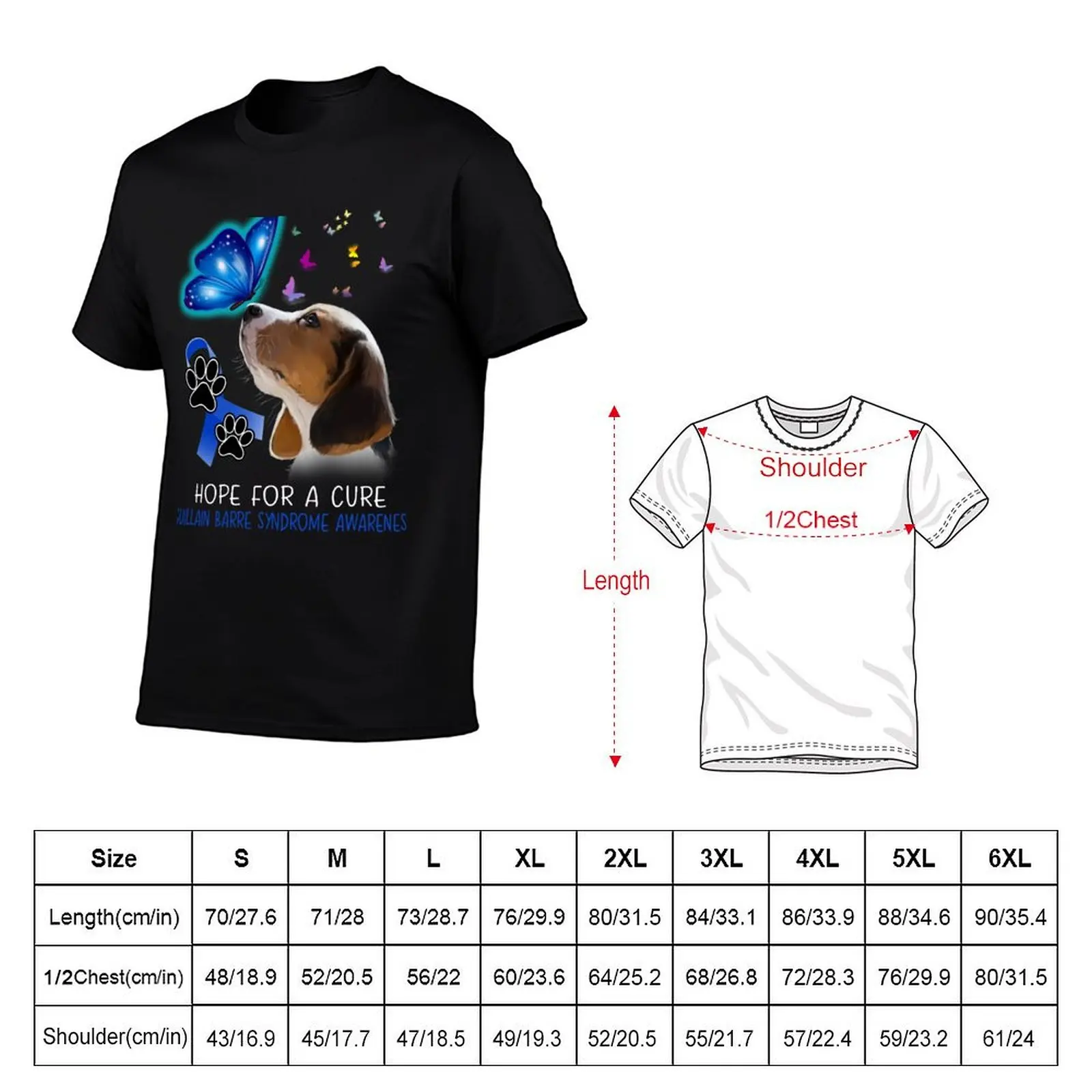 Beagle Hope For A Cure Guillain Barre Syndrome Awareness T-Shirt t shirt man cotton man t shirt graphic T-shirt