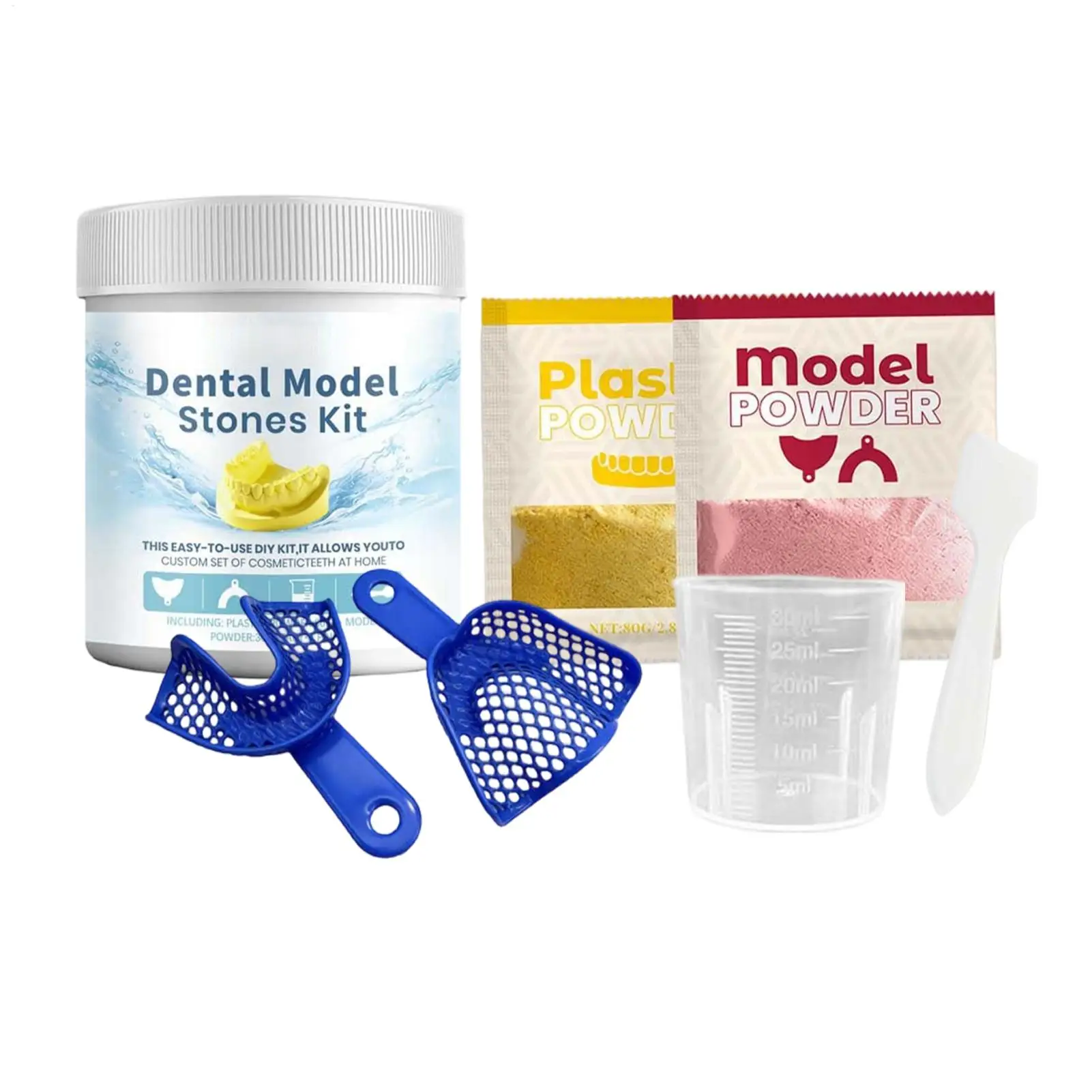 Plaster Teeth Shape Powder Model Tool Teeth Molding Kit for Tooth Decoration for Men Women Students Kids Classroom Demonstration
