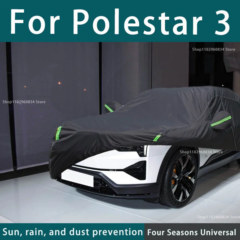 

For Polestar3 210T Full Car Covers Outdoor Uv Sun Protection Dust Rain Snow Protective Car Cover Auto Black Cover