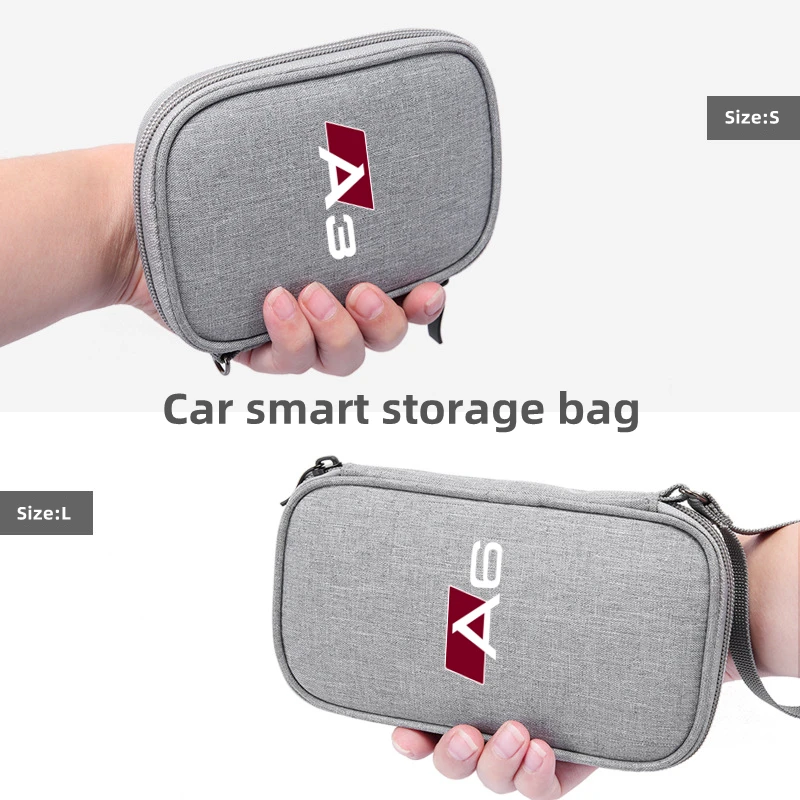 Sac de rangement portable pour clé de voiture, gadget de câble, étui portable, chargeur de disque dur, écouteurs, carte USB, poudres pour Audi Q3,