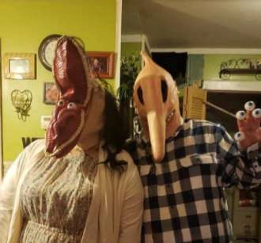 หน้ากากยางสยองขวัญสำหรับคอสเพลย์ฮาโลวีน - หน้ากากแนวอะแดม-บาร์บาร่า สำหรับแต่งกายในเทศกาล