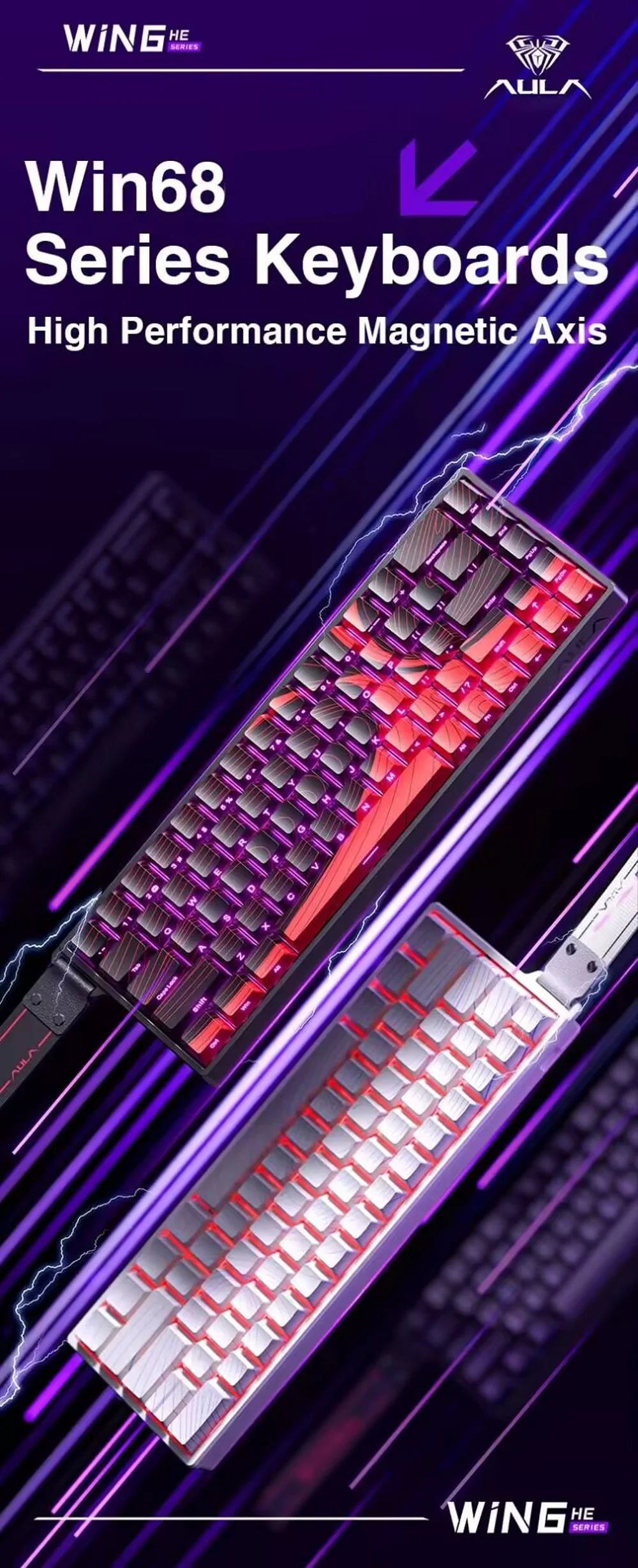 

Win68 Mechanical Keyboard 8KHz Ultra-Responsive PBT Sublimation Anti-Ghosting Gaming Keyboard 0.02mm Precision 8KHz