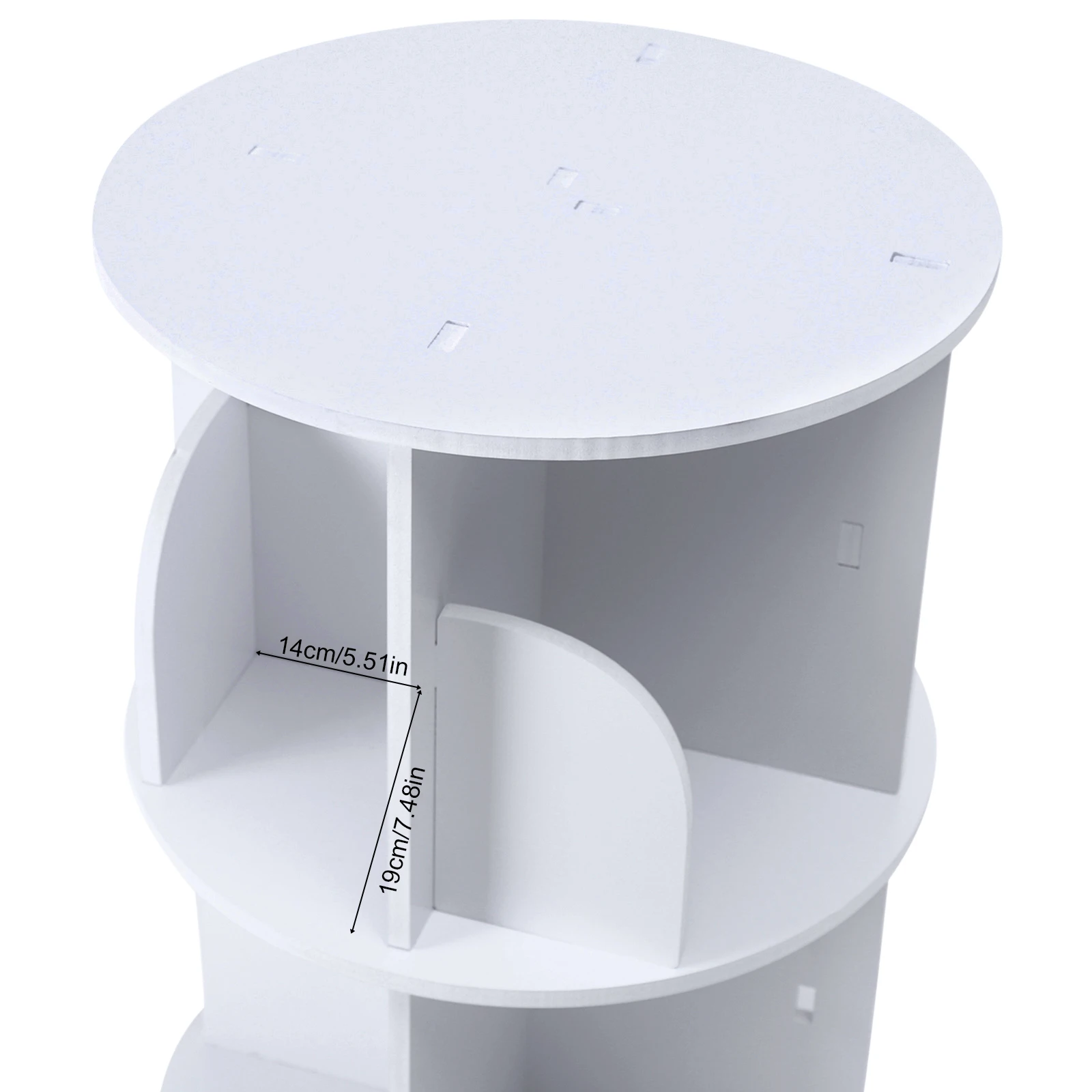 Bookcase with 360° Rotating Design, Steel Ball Bearing for Silent and Smooth Rotation, Multi-Layer Stacking Shelf for Easy