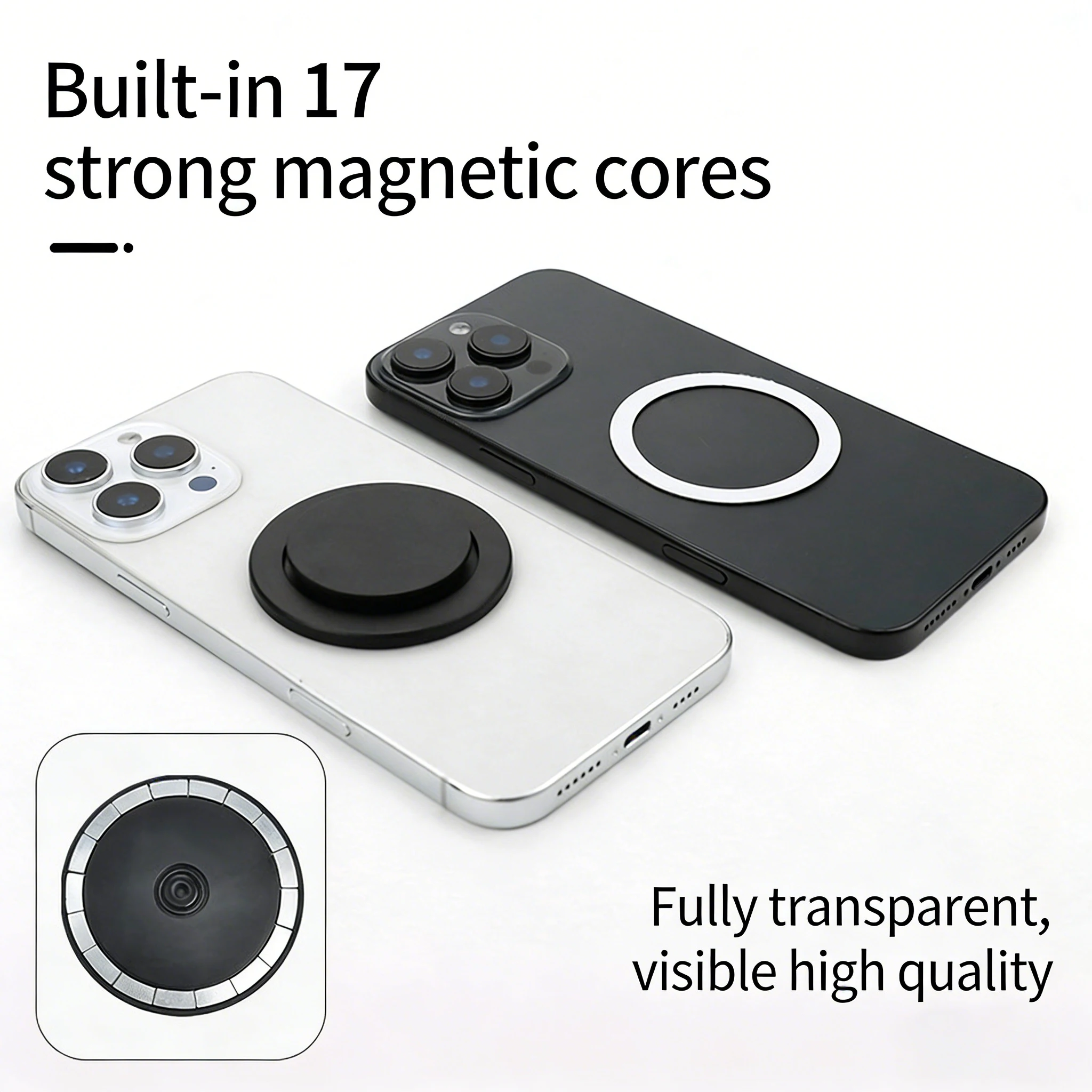 

Magnetic Folding Mobile Phone Grip Holder Socket, Finger Ring Expanding Stand for iPhone 16 15 14 13