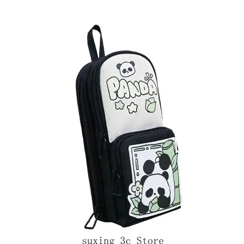 Big Capacity Pencil Case Multi Layer Pen Pouches Stand-Up Pen Holder Bag Travel Cosmetic Strorage Bag for School Office