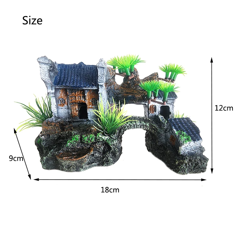 Harz Aquarium Steingarten Berg Dekoration Künstliche Ansicht Felsen Höhle Stein Baum Aquarium Ornament Aquarium Dekor Hause Neue