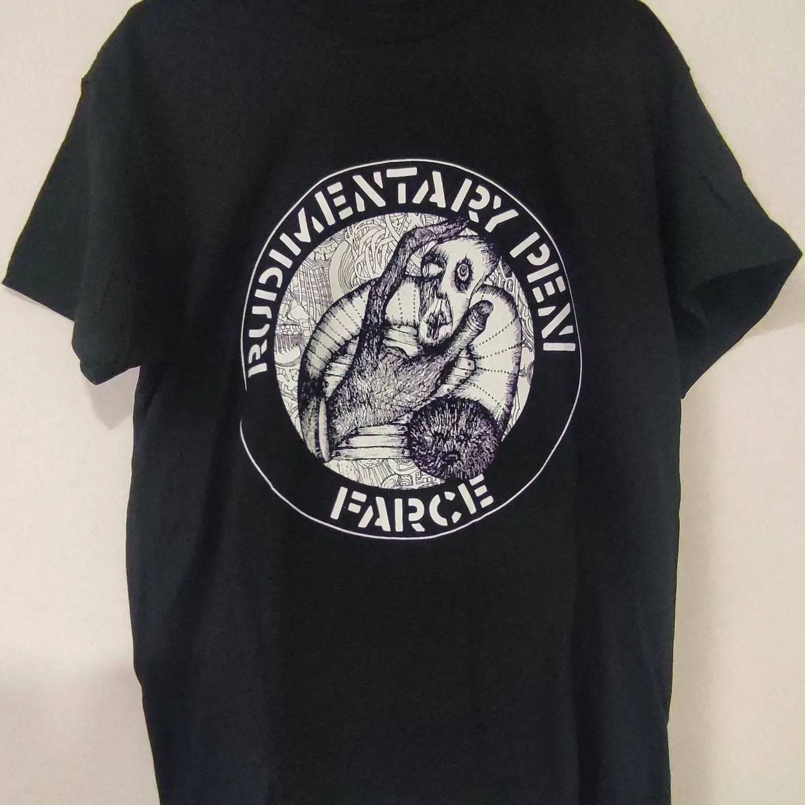 T shirt screen printed handmade punk hardcore anarcho crass conflict crucifix flux of pink indians amebix vintage Washed