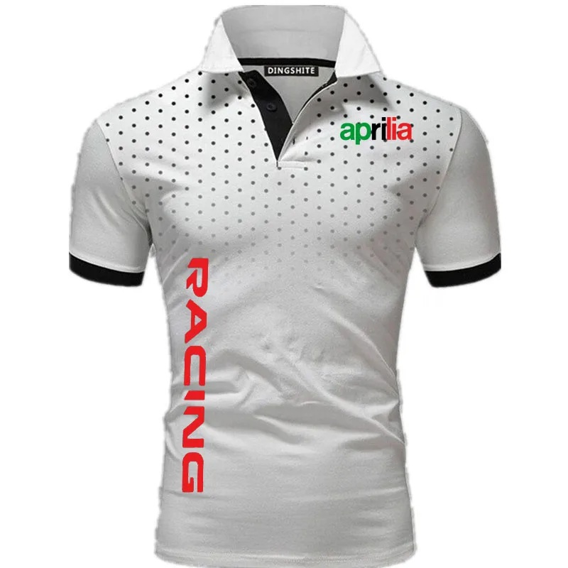 2024 New business casual sports men short sleeve aprilia Racing print Luxury 30% cotton Brand plus-size men's POLO shirt