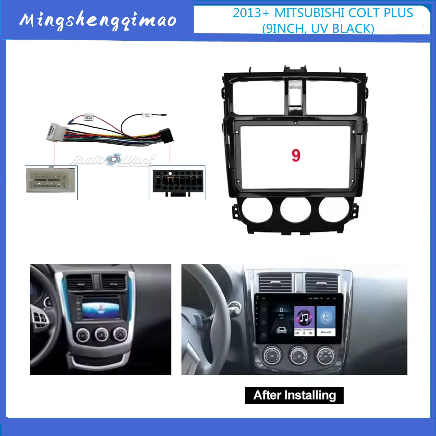 

9inch universal Car RADIO Frame Fascias For Mitsubishi Colt Plus 2013 Android Big Screen Radio Dask Kit Fascia