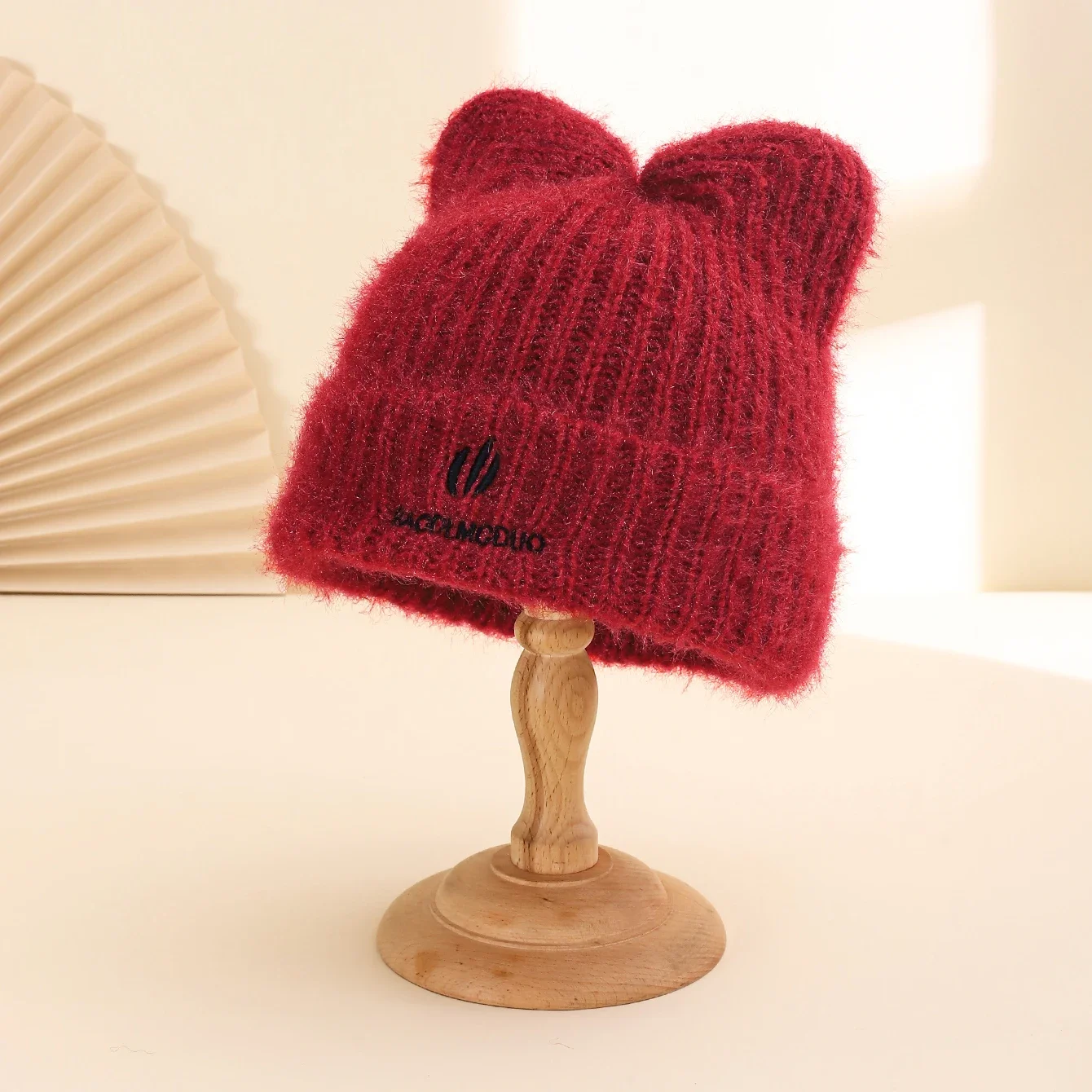 قبعة محبوكة لطيفة على شكل أذن القطة للنساء والفتيات، إكسسوار شتوي دافئ، قبعة صغيرة أنيقة للارتداء اليومي، فكرة هدية مثالية #6