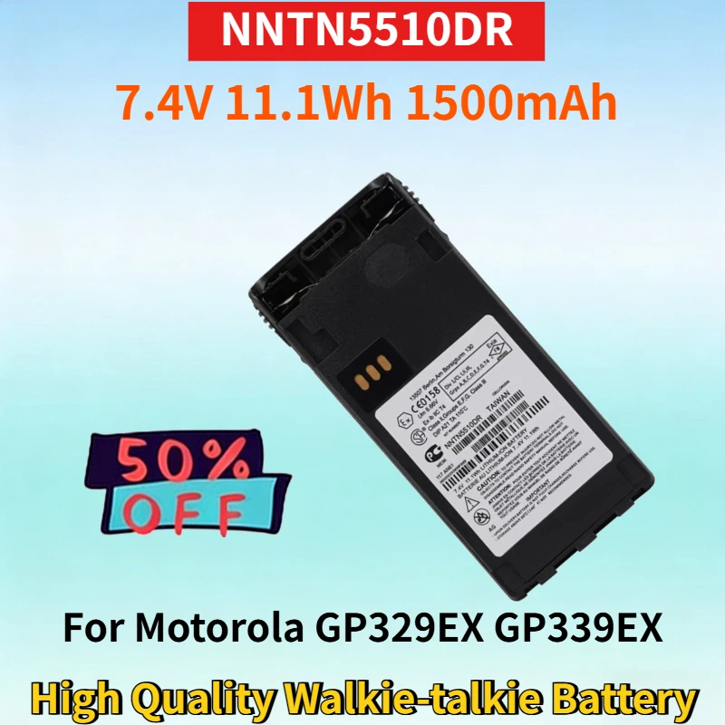 

New NNTN5510DR 7.4V 11.1Wh 1500mAh Li-ion Battery for Motorola GP329EX GP339EX PTX760EX GP680 GP340 GP380 Walkie-talkie Battery