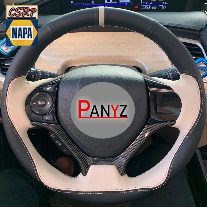 Hand Stitched Car Steering Wheel Cover for Honda Civic Civic 9 2012 2013 2014 2015 Braid Full Coverage Carbon Fiber Leather