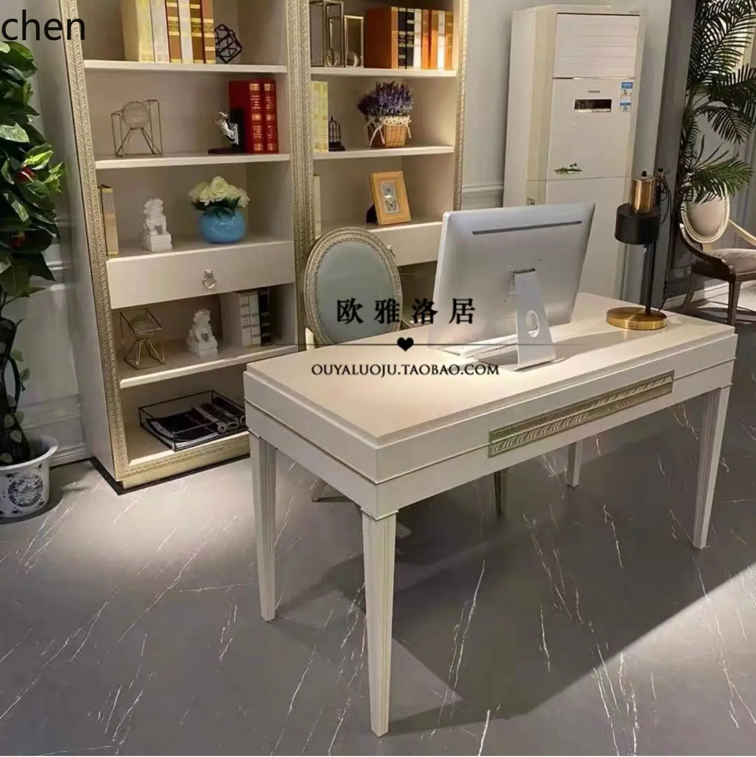 DSA light luxury solid wood desk and chair combination modern simple writing desk home desk