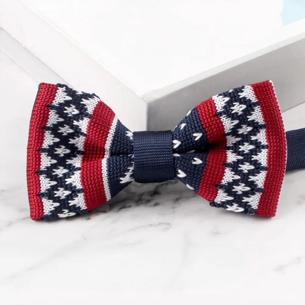 Creative Snowflake Knitted Christmas Necktie Heart Polka Dot Adjustable Strap Xmas Shirt Tie Soft Cravat Suit Accessories