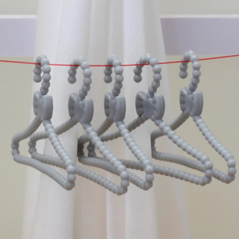 

50 Pcs Hanger Clothes Racks Plastic Mini Steel Wire Dress Holder for Coat Holding Baby Clothing