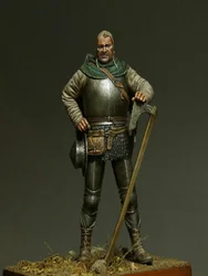 1/24 75mm ancient man stand with hat   (WITH BASE ) Resin figure Model kits Miniature gk Unassembly Unpainted