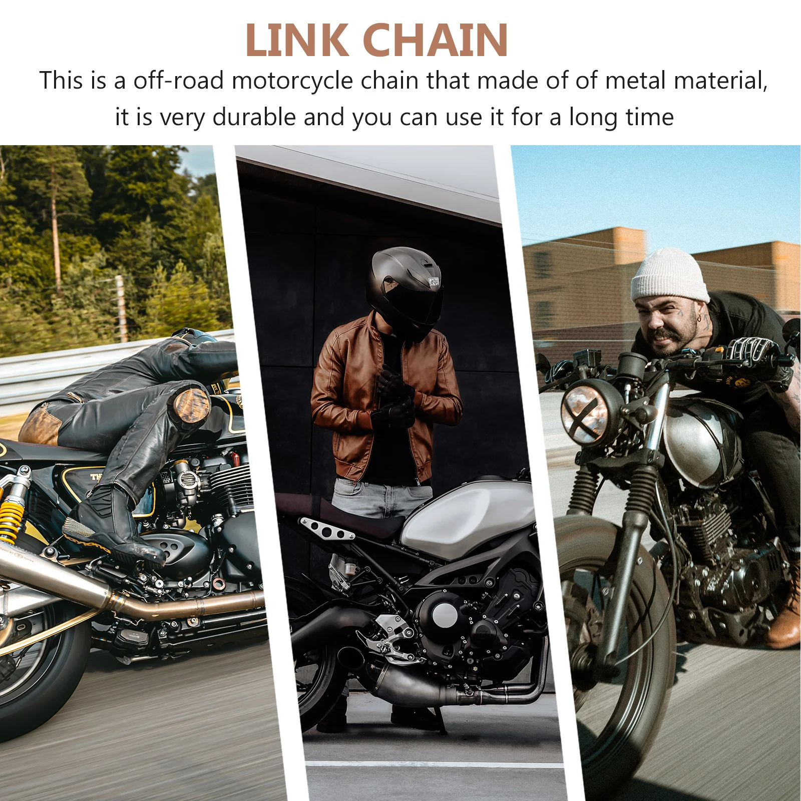 

1Set 132-Link Heavy Duty Off-Road Motorcycle Chain Corrosion Resistant Smooth Finish Long Life Dirt Bike Atv Replacement