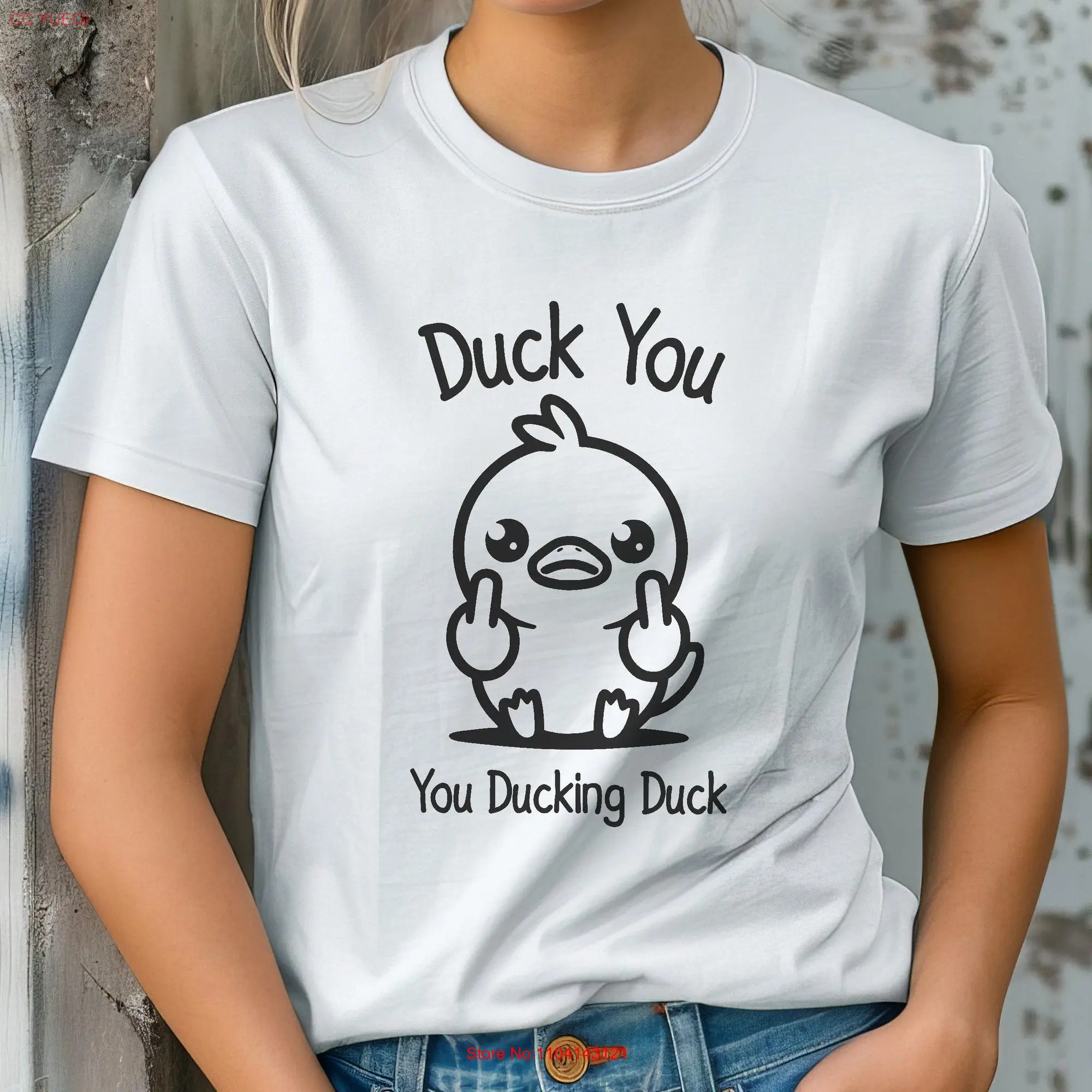 Duck You Funny Cotton T Shirt Cheeky Slogan Humor Softstyle Crewneck for Cool Friends 100 Ring Spun 3 Colors