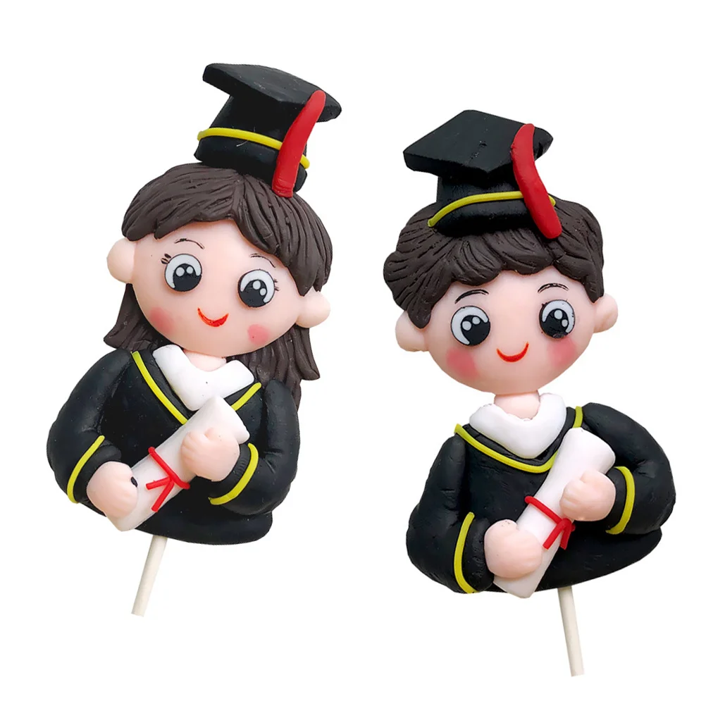 ของตกแต่งเค้กขนาดเล็กทำจากดินโพลิเมอร์ 2 ชิ้น ของตกแต่งโต๊ะทำงานสุดสร้างสรรค์ อุปกรณ์ประกอบฉากถ่ายภาพขนมหวานสำหรับงานปาร์ตี้