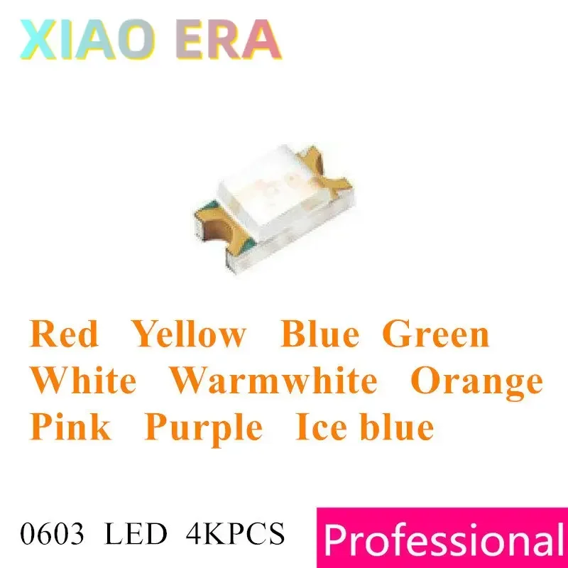 SMD 0603 LED 4000PCS Red Yellow Blue Green White Warmwhite Orange Pink Purple Ice blue 1608 Light emitting diodes