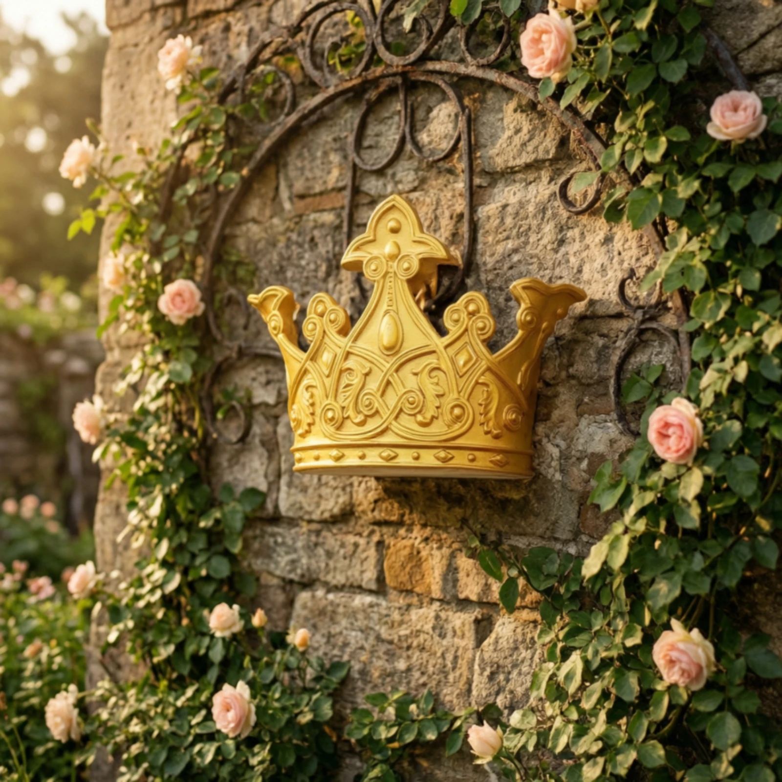 Crown Wall Decor Textured Crown Wall Decoration Sculpted 3D for Living Room, Entryway
