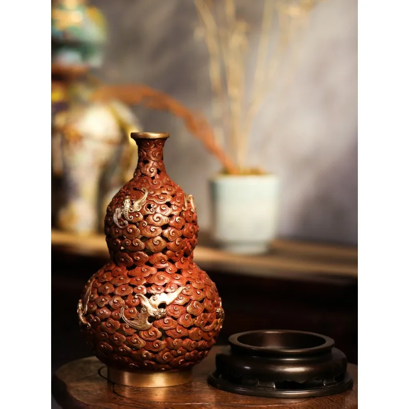 

Copper Gourd Ornaments New Chinese Style Living Room Entrance and Wine Cabinet TV with Base Office Decorations