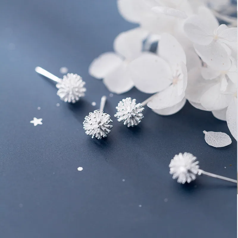 Female Snowflake 925 silver needle Stud Earring Silver Color Jewelry High Quality Wedding Engagement Double Earrings for Women