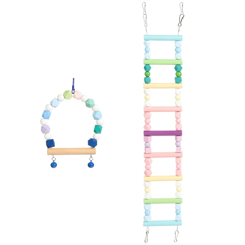 

Natural Parrots Swing Perch Cage Ladder Birds Standing Toy Pet Bird Supply