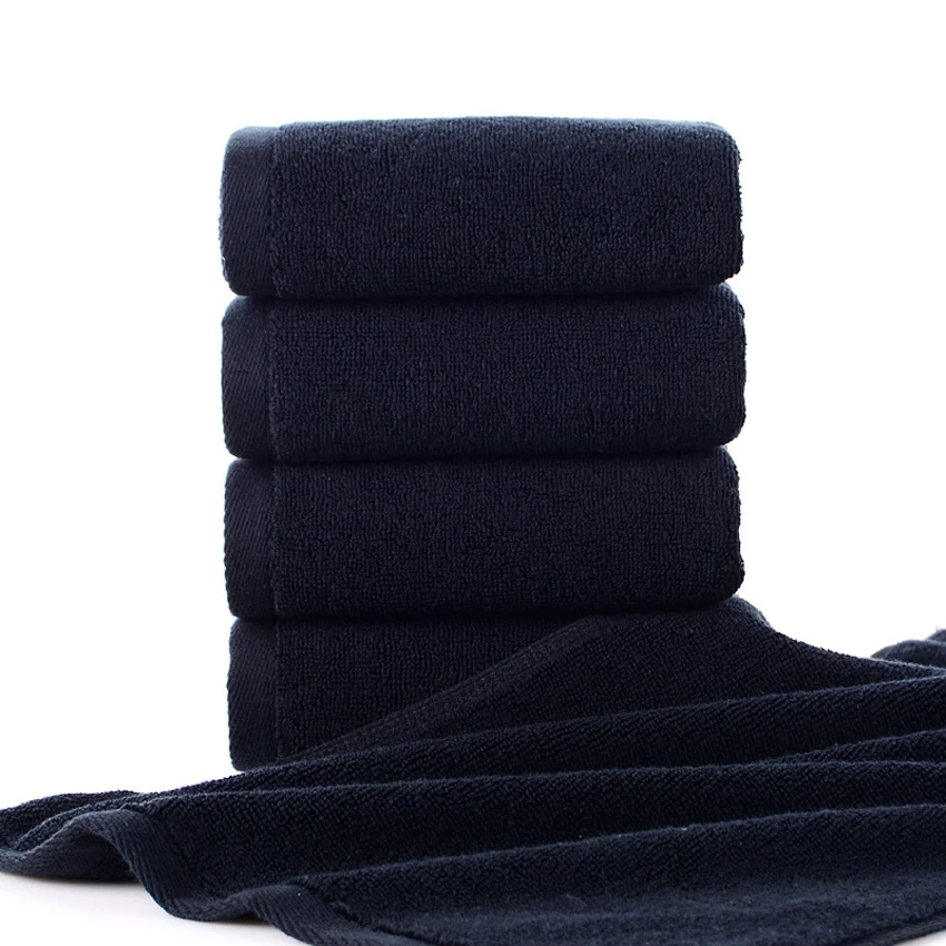 Black Bath Towel Thick Large Soft Cotton Face Hand Shower Towels for Adults Kids Home Bathroom Spa Toalla 34*74cm/70*140cm