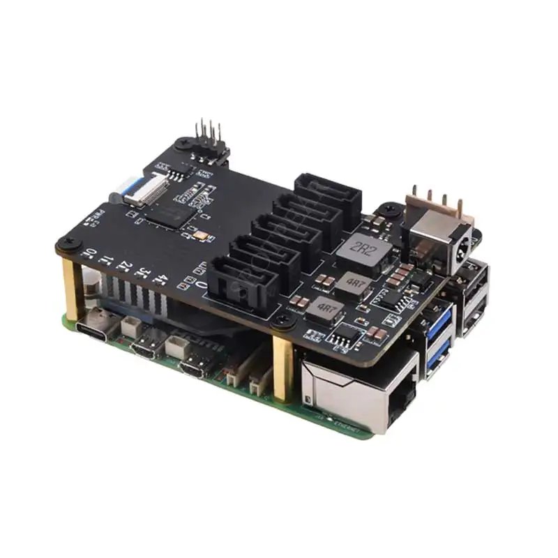 Placa de Expansão NYX1009 para Raspberry Pi 5 PCIe com 5 Portas SATA SATA3.0 HTA+ SATA2.0/1.0 (NÃO INICIA DO SATA) para Raspberry Pi5