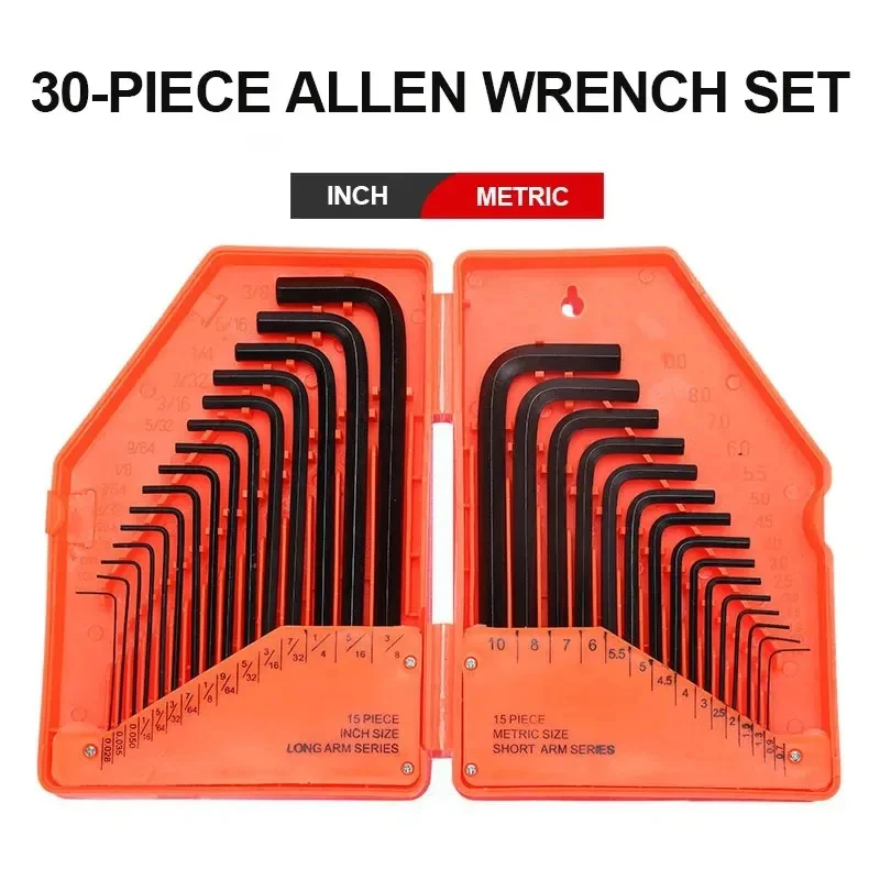 30 Pcs Allen Wrench Set Long Arm Hex Key Allen Wrench 0.028\