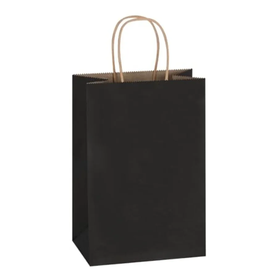 

300 Pack 5.25x3.25x8.5 Inch Small Kraft Paper Gift Bags with Handles Bulk for Goodie Party Favor Brithday Grocery Shopping Smal
