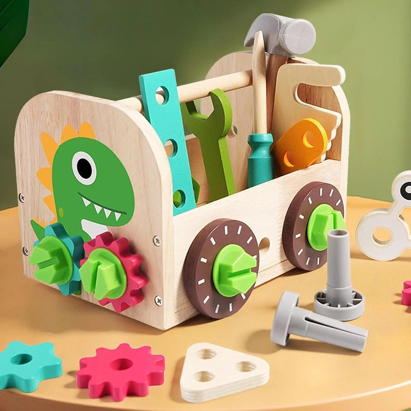 Juego de herramientas para niños, juguete educativo de aprendizaje de motricidad fina de madera, juego de simulación