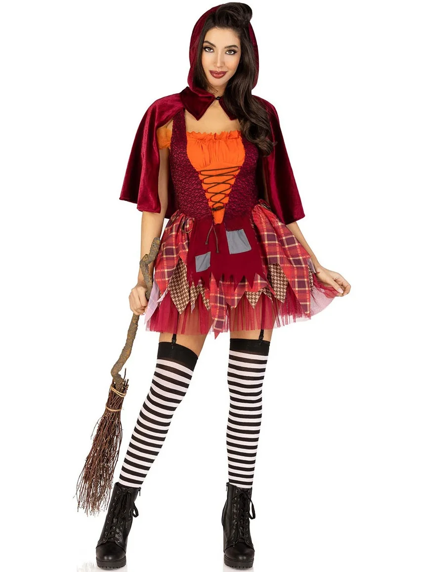 

Evil Little Red Riding Hood Witch Costume SXL Wolf Grandmother Halloween Role-playing Festival Party Stage Performance Women'...