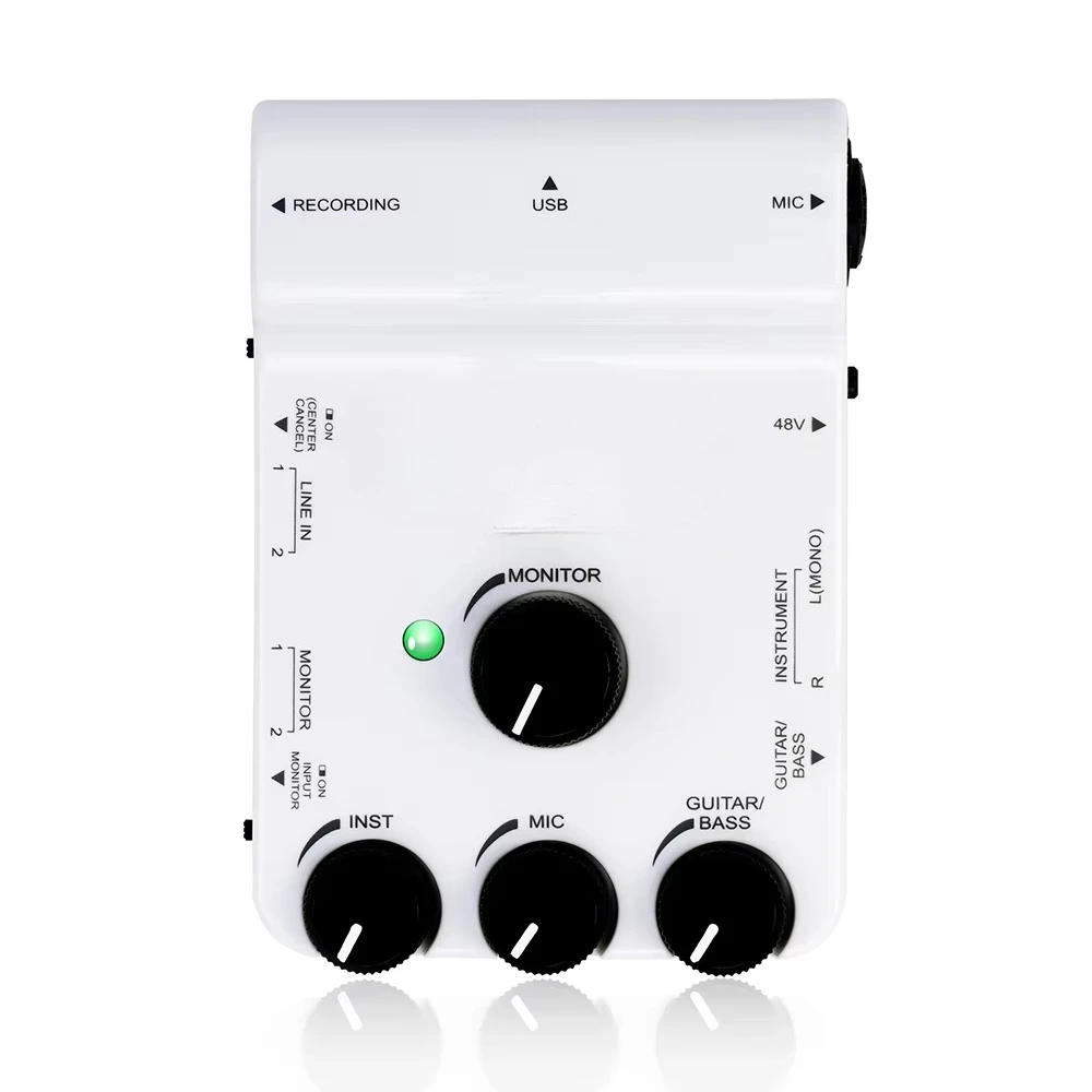 MOMIX USB Mobile Device Sound Card 48V Phantom Power Dual    ing Output Interface Plug and Play Multi-effects Metal