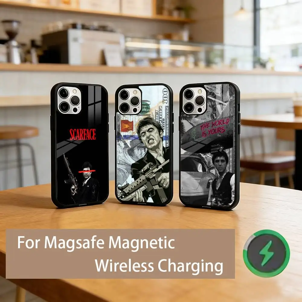 

Classic S-Scarface Film T-Tony Phone Case For iPhone17,16,15,14,13,12,11 Plus,Pro Magnetic For Magsafe Wireless Charging