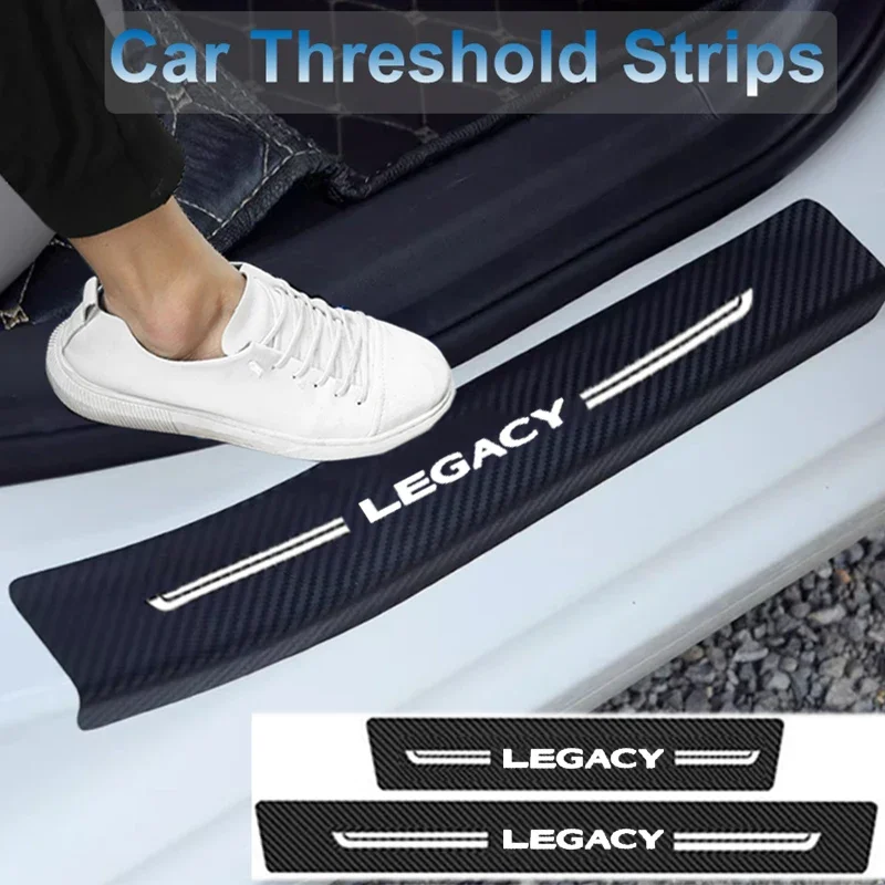 

Защита педалей автомобиля, наклейки против царапин, наклейки на порог двери для Subaru Legacy, значок из углеродного волокна, накладка на порог, лента, аксессуары