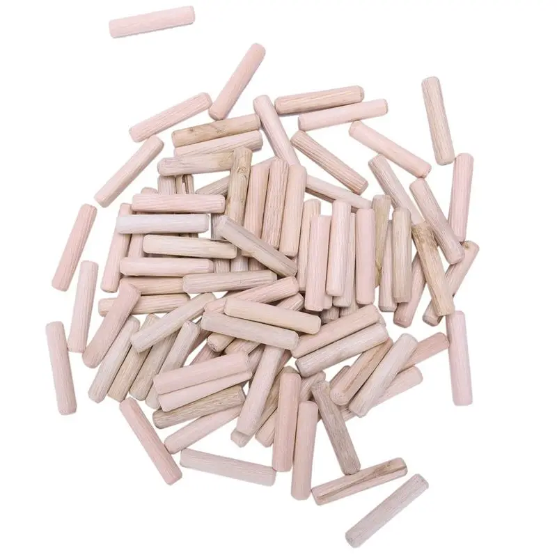 ABUL-400 Pack Wooden Dowel Pins Wood Kiln Dried Fluted And Beveled