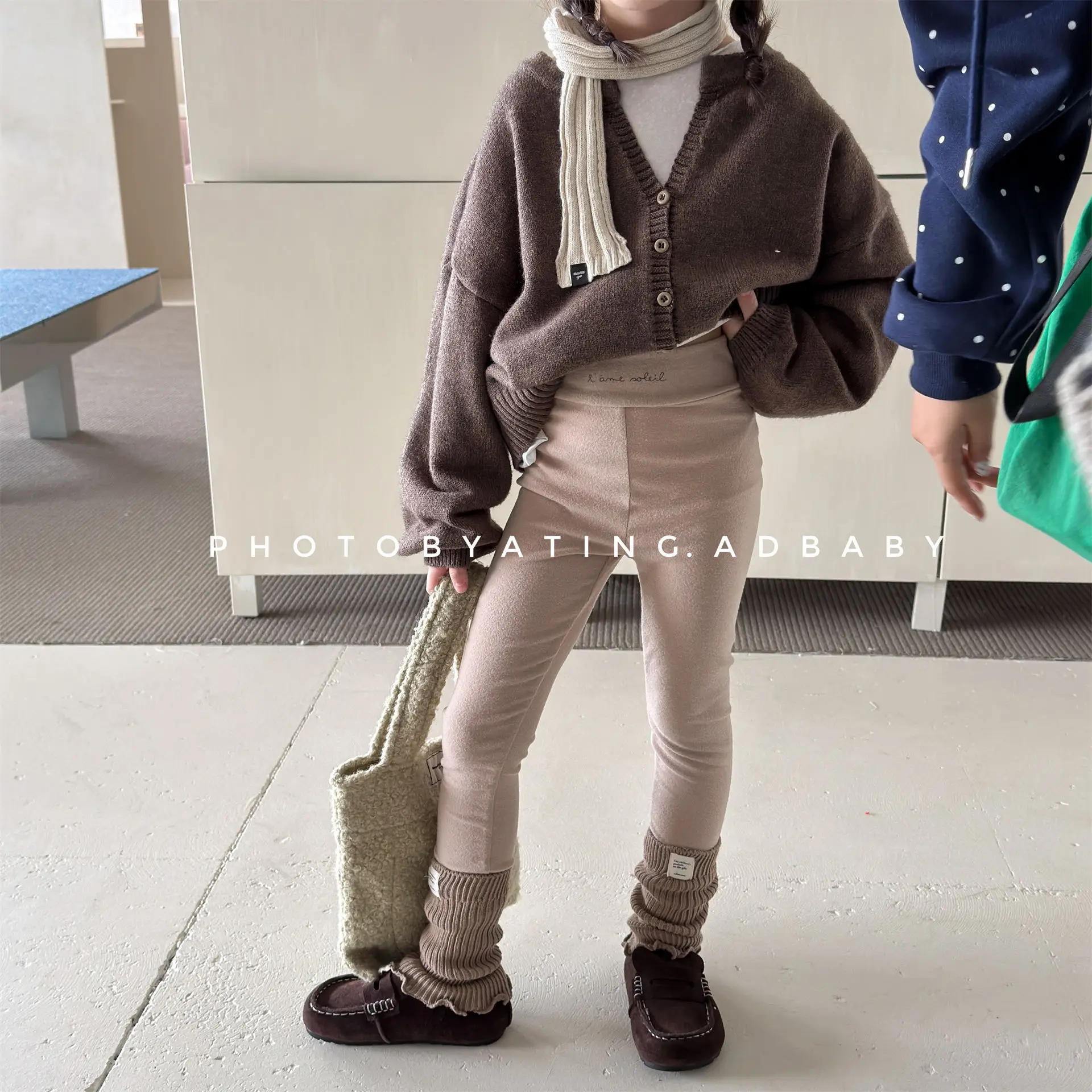 2026 Autumn New Children Solid Leggings Kids High-waisted Pants Girls Cotton Leggings Baby Trousers Toddler Clothes